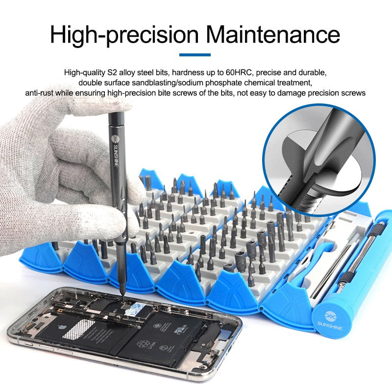 Uniqkart SS-5120 128-in-1 Precision Screwdriver Set 120Pcs Alloy Steel Bits for Mobile Phone Home Use Repair Tools