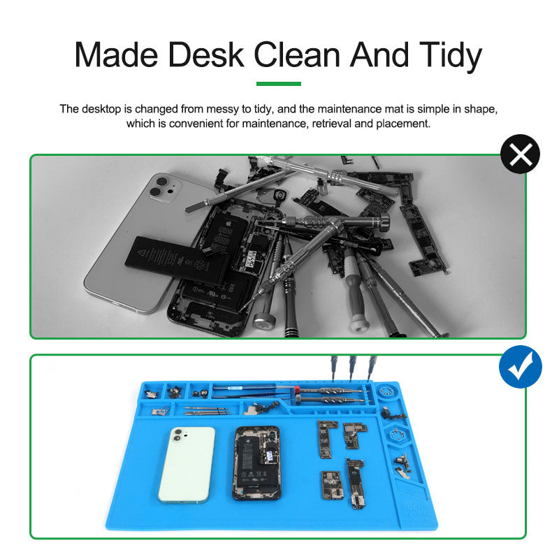 Relife RL-160A Insulation Silicone Soldering Repair Mat Heat Resistant Work Pad for Phone PCB Repair