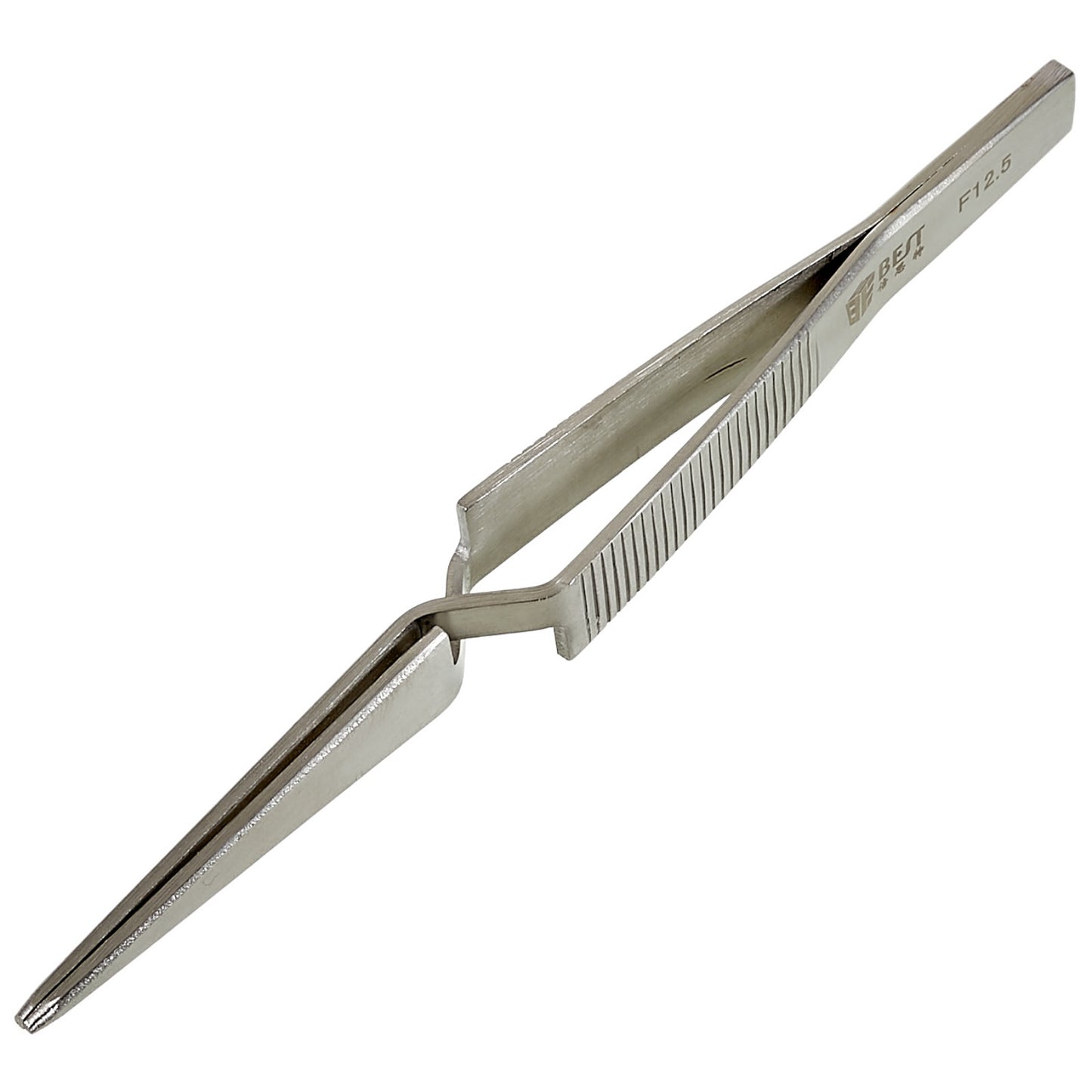 Uniqkart BST-F12.5 Anti-Slip Self Closing Tweezers Cross Lock Soldering Tweezers for Mobile Phone Tablets Maintenance