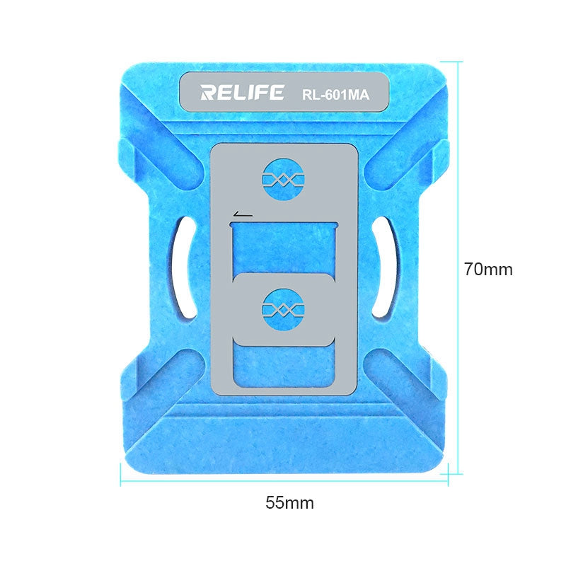 Relife RL-601MA A8-A15 CPU Reballing Stencil Platform for iPhone 6-13 Pro Max IC Chip Planting Tin Template Fixture