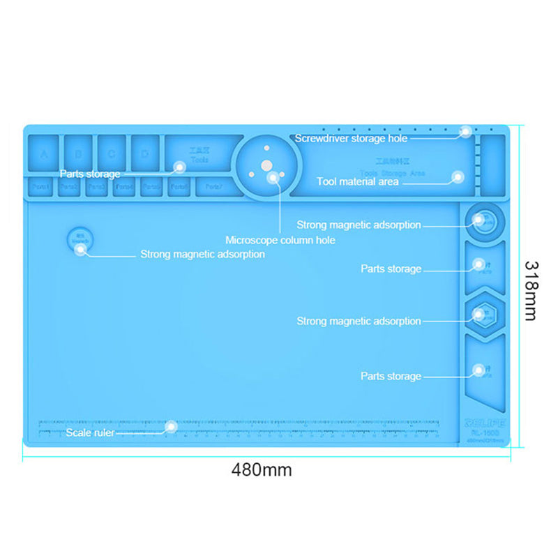 Relife RL-160B Magnetic Multifunctional Microscope Base Preservative Desktop Microscope Storage Area High-Temperature Resistance