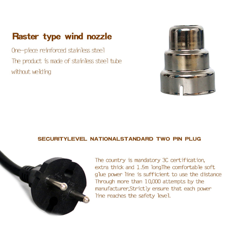 Uniqkart RS-1800D LCD Display Two Wind Speeds Adjustable Hot Air Welding Gun for Phone Components and Parts Soldering