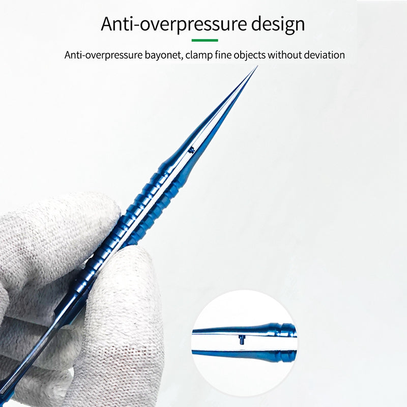 Relife RT-11B Straight Tip Tweezers Titanium Alloy 0.15mm Tip Precision Tweezers Professional Maintenance Tool