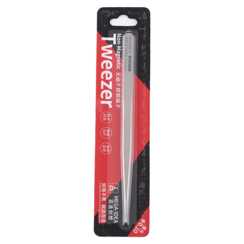 Mega-Idea BZ-A1 0.1mm Fine Tweezers Stainless Steel Straight Pointed Tip Tweezers Electronic Device Repair Tool