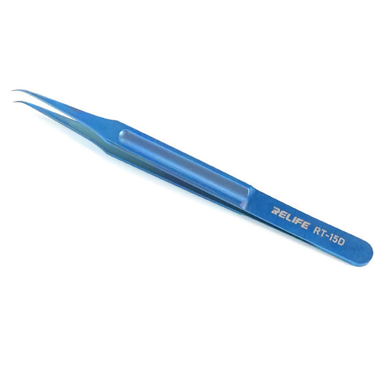 Relife RT-15D Ultra-lightweight Tweezers Titanium Alloy Super Sharp Precision Repair Tools - Curved Tip