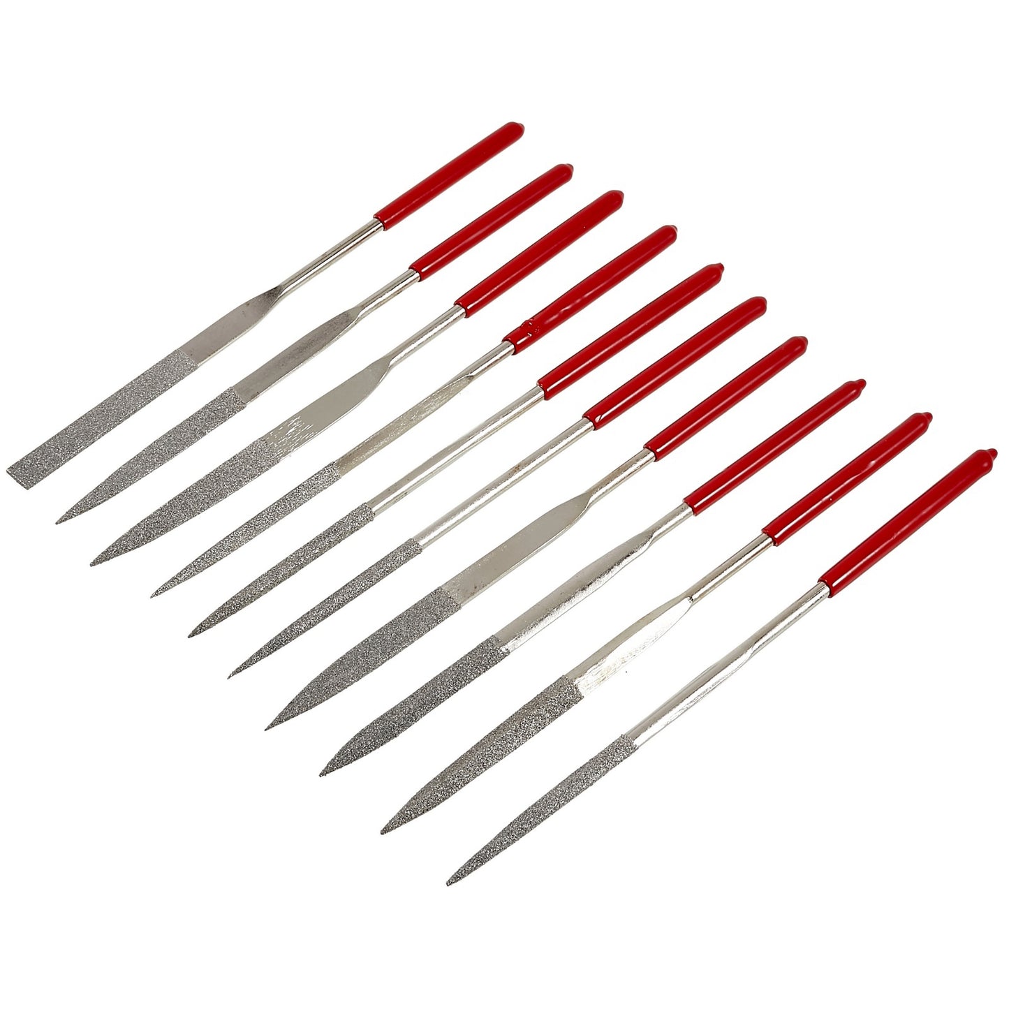 Uniqkart 10Pcs Diamond Needle File Set Mini Hand Tools Ceramic Crafts DIY Wood Rasp File Needle Jewelry Polishing Carving Diamond File