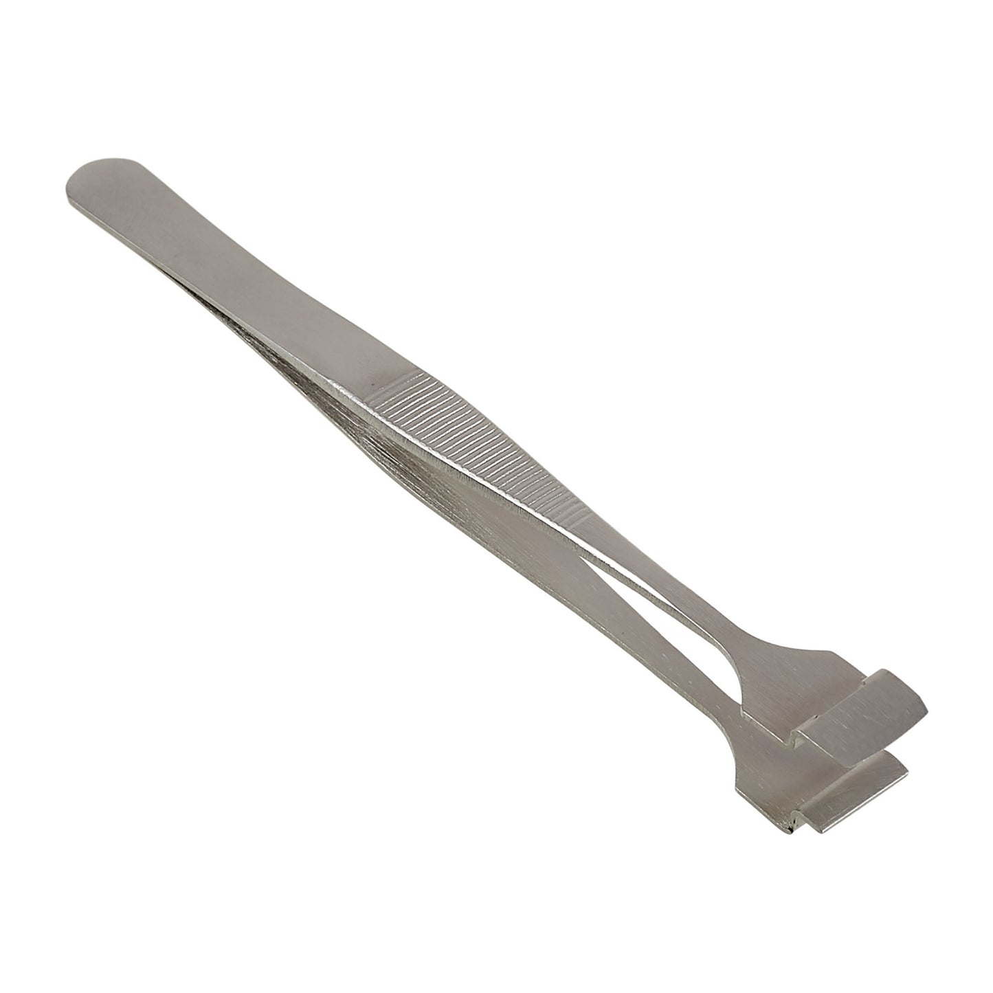 Uniqkart BST-91-4L Stainless Steel Crystal Wafer Tweezers L-shaped Anti-slip Clips Tools for Mobile Repair