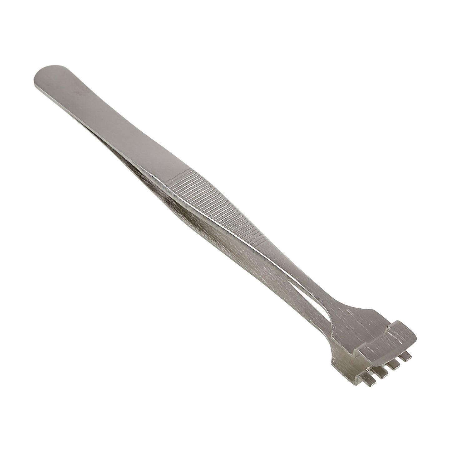 Uniqkart BST-91-4T 1.2cm Tooth-shaped Crystal Wafer Tweezers Stainless Steel Maintenance Repair Tool Anti-Static Model Making Tool