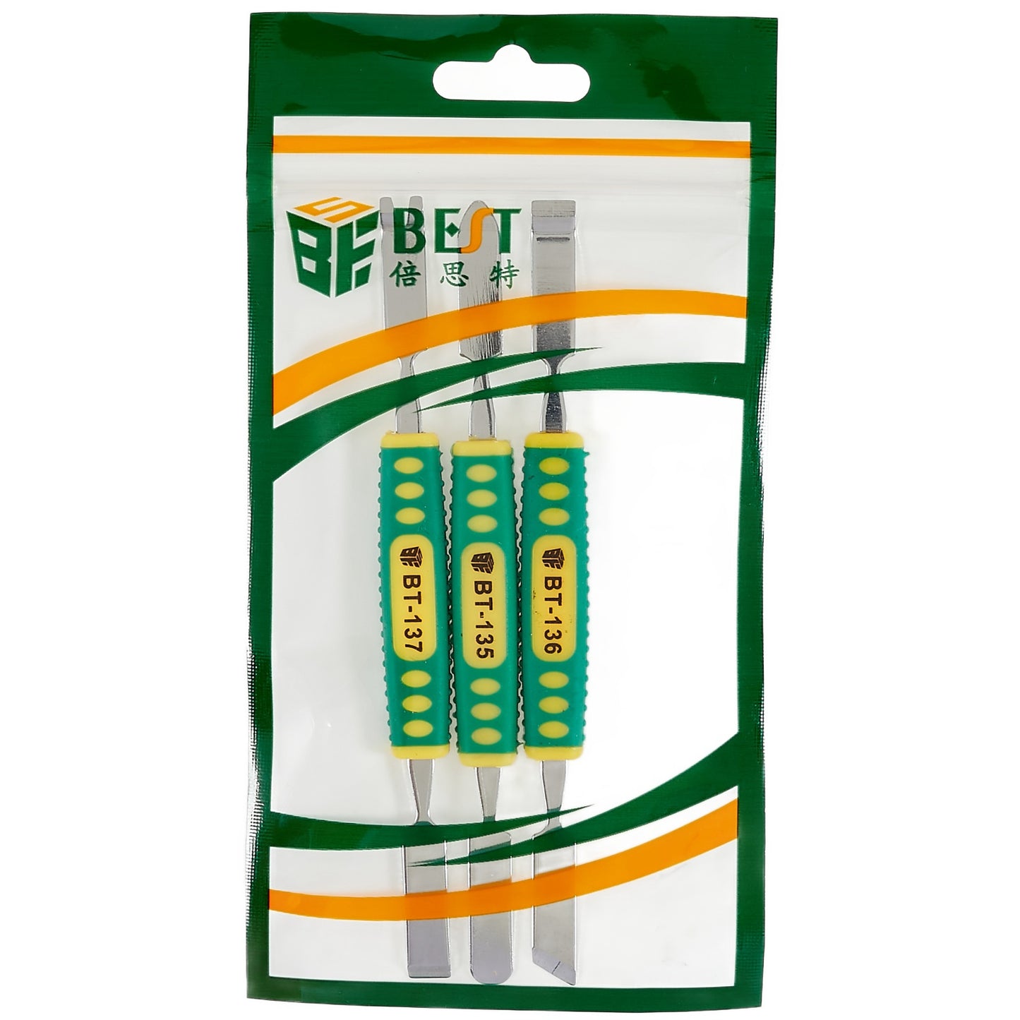 Uniqkart 3Pcs / Set Metal Crowbar Phone Laptop Tablet Screen Opening Glue Removal Pry Tools with Plastic Handle