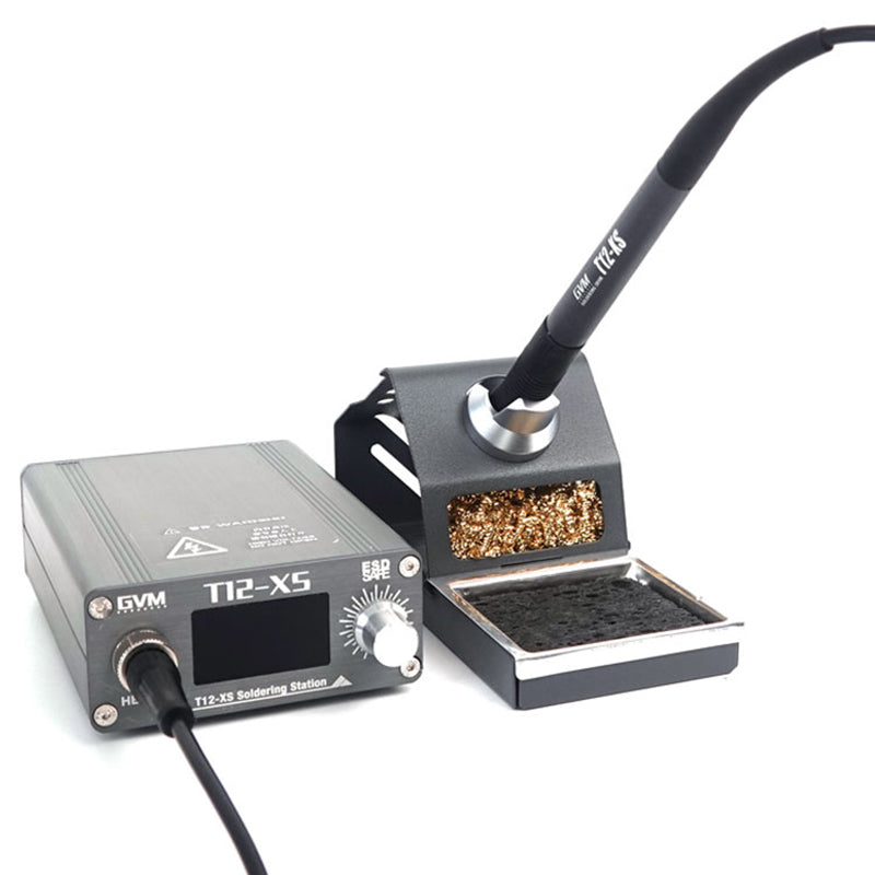 GVM T12-XS T12 Intelligent Soldering Iron Station with LCD Screen Automatic Standby Soldering Kits for Electronic Repairing - EU Plug