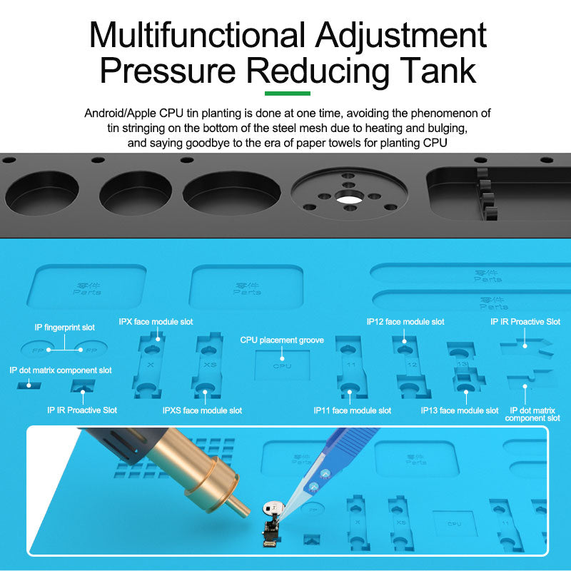 Relife RL-004NA Multifunctional Microscope Base Maintenance Pad Insulation Heat Resistant Silicone Soldering Mat Repair Pad