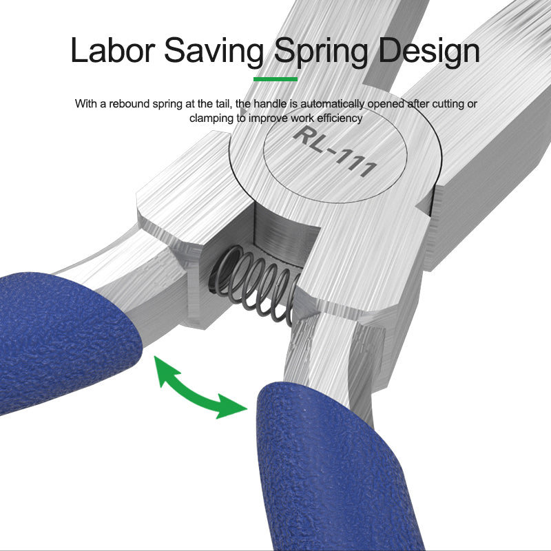 Relife RL-111 Industrial Toothless Flat-Nose Plier High Hardness Flat-Tips Plier for Bending and Straightening Wire