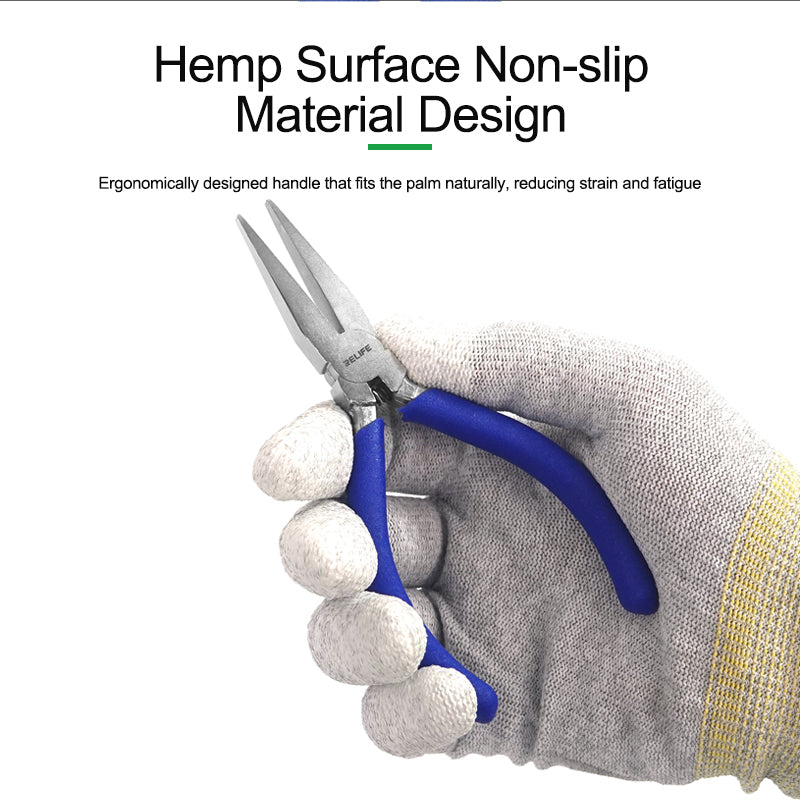 Relife RL-111 Industrial Toothless Flat-Nose Plier High Hardness Flat-Tips Plier for Bending and Straightening Wire