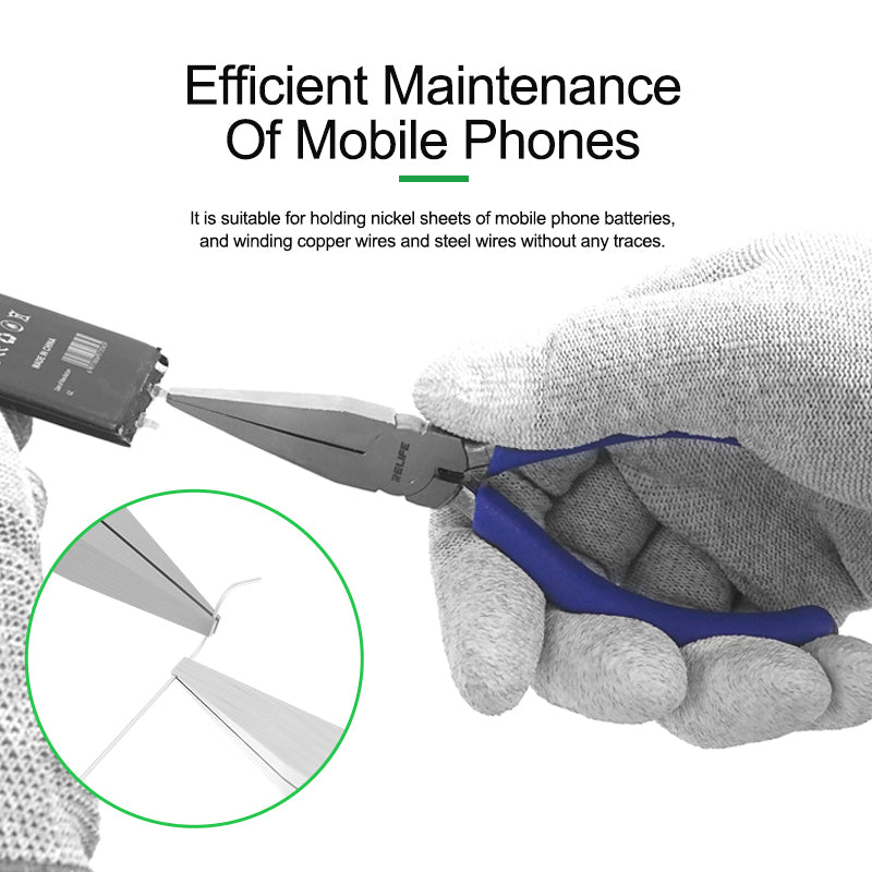 Relife RL-111 Industrial Toothless Flat-Nose Plier High Hardness Flat-Tips Plier for Bending and Straightening Wire