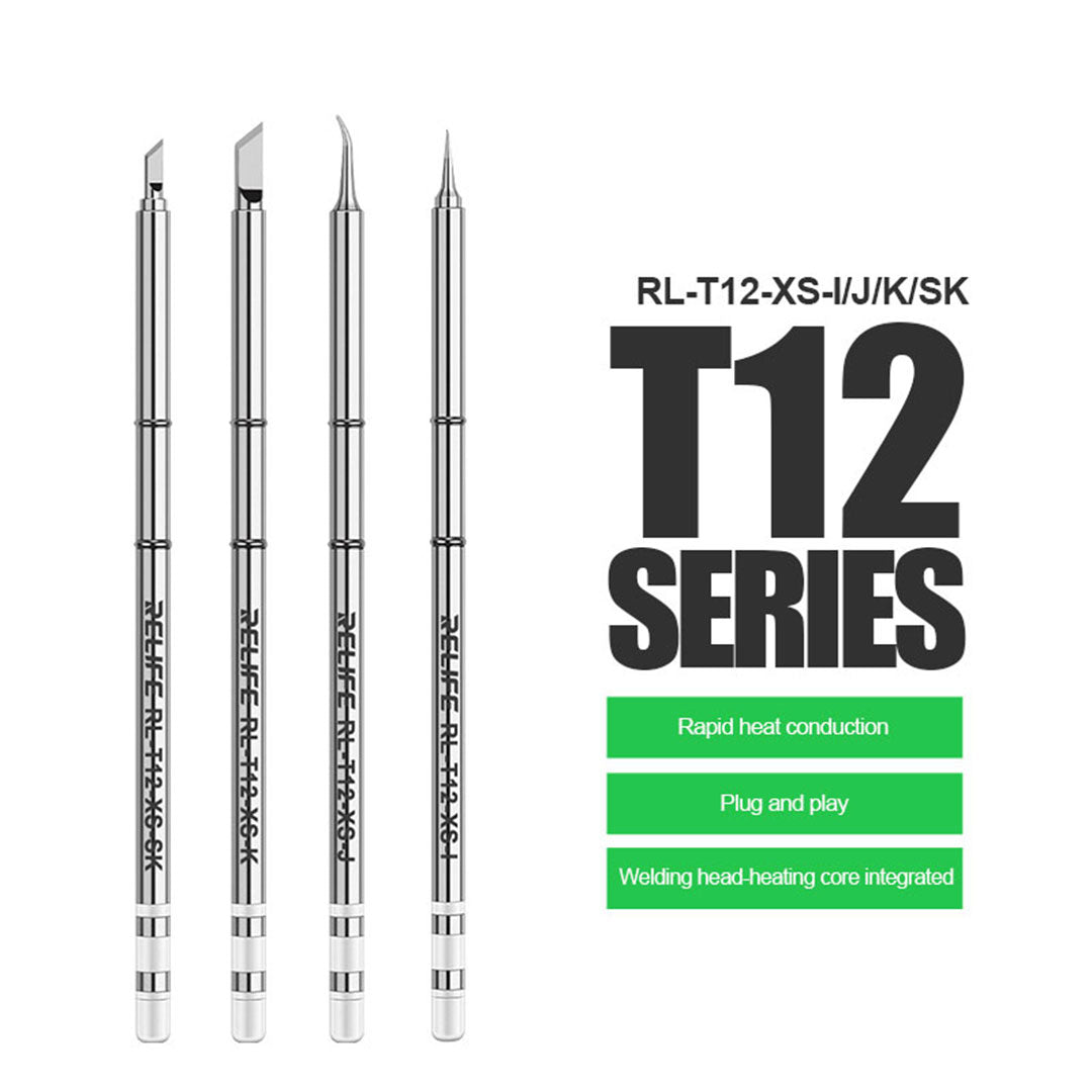 Relife RL-T12-XS Soldering Iron Tips Welding Tool Replacement for T12 Series Soldering Station - RL-T12-XS-SK