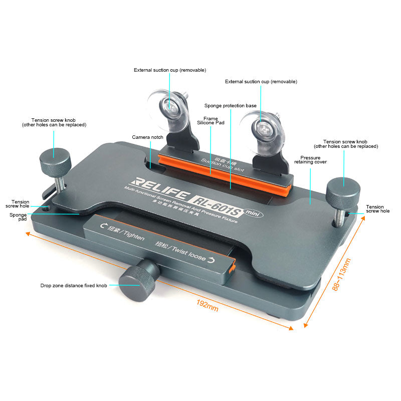 Relife RL-601S Mini Multi-Function Dismantling Screen Pressure Holding Fixture Phone Screen Removal Tool