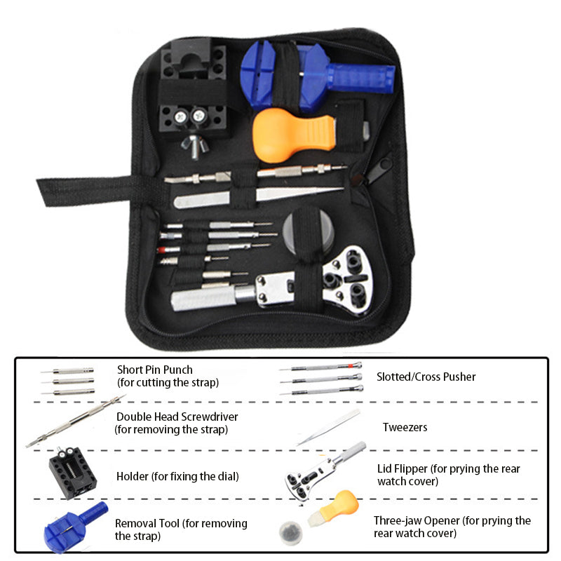 SR116 13Pcs / Set Watch Repair Tool Kit Watch Strap Remover Spring Bar Back Case Opener Tool