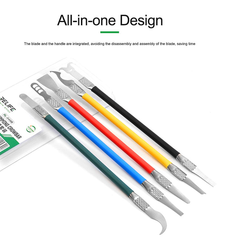 Relife RL-049B Mobile Phone CPU Glue Remover Tools SSD Solid State Drive BGA Chip Glue Removing Crowbar Set