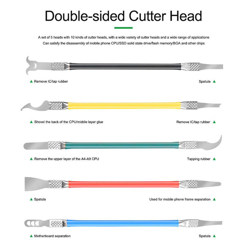 Relife RL-049B Mobile Phone CPU Glue Remover Tools SSD Solid State Drive BGA Chip Glue Removing Crowbar Set