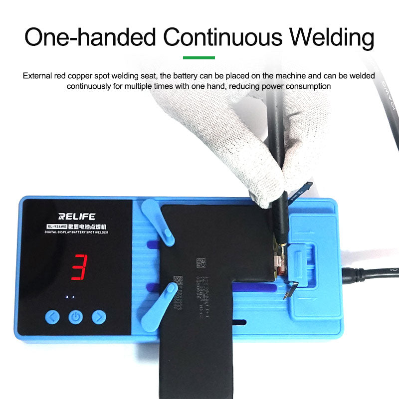 Relife RL-936WE Battery Mini Spot Welder Portable Mini Spot 6 Gear Adjustable Handheld DIY Spot Welding Tool with Nickle Sheet