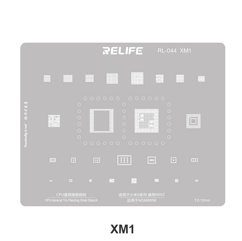 Relife RL-044 MI Series V2.0 For Xiaomi Mobile Phone 15Pcs / Set CPU Integrated Steel Stencil Protection Integrated Tin Planting Steel Mesh Kit