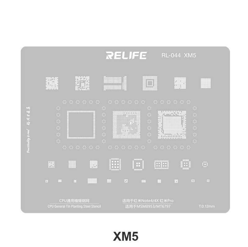 Relife RL-044 MI Series V2.0 For Xiaomi Mobile Phone 15Pcs / Set CPU Integrated Steel Stencil Protection Integrated Tin Planting Steel Mesh Kit