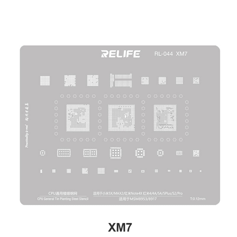 Relife RL-044 MI Series V2.0 For Xiaomi Mobile Phone 15Pcs / Set CPU Integrated Steel Stencil Protection Integrated Tin Planting Steel Mesh Kit