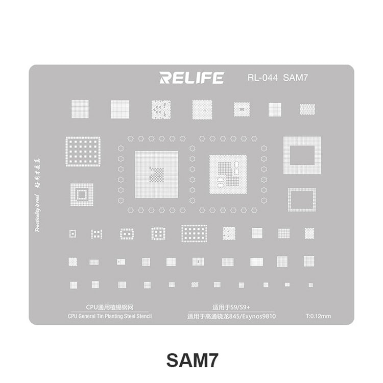 Relife RL-044 SAM Series V2.0 For Samsung Mobile Phone 15Pcs / Set CPU Integrated Steel Stencil Integrated Tin Planting Steel Mesh Stencil Kit