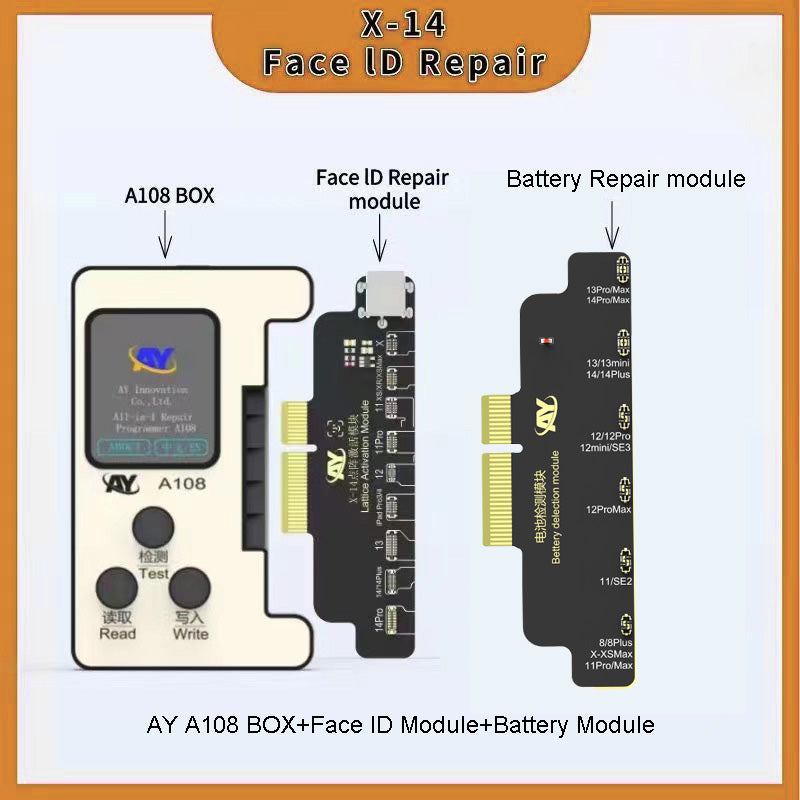 AY A108 Multi-function Repair Programmer Face ID Lattice Repair Module with Battery Repair Module for iPhone