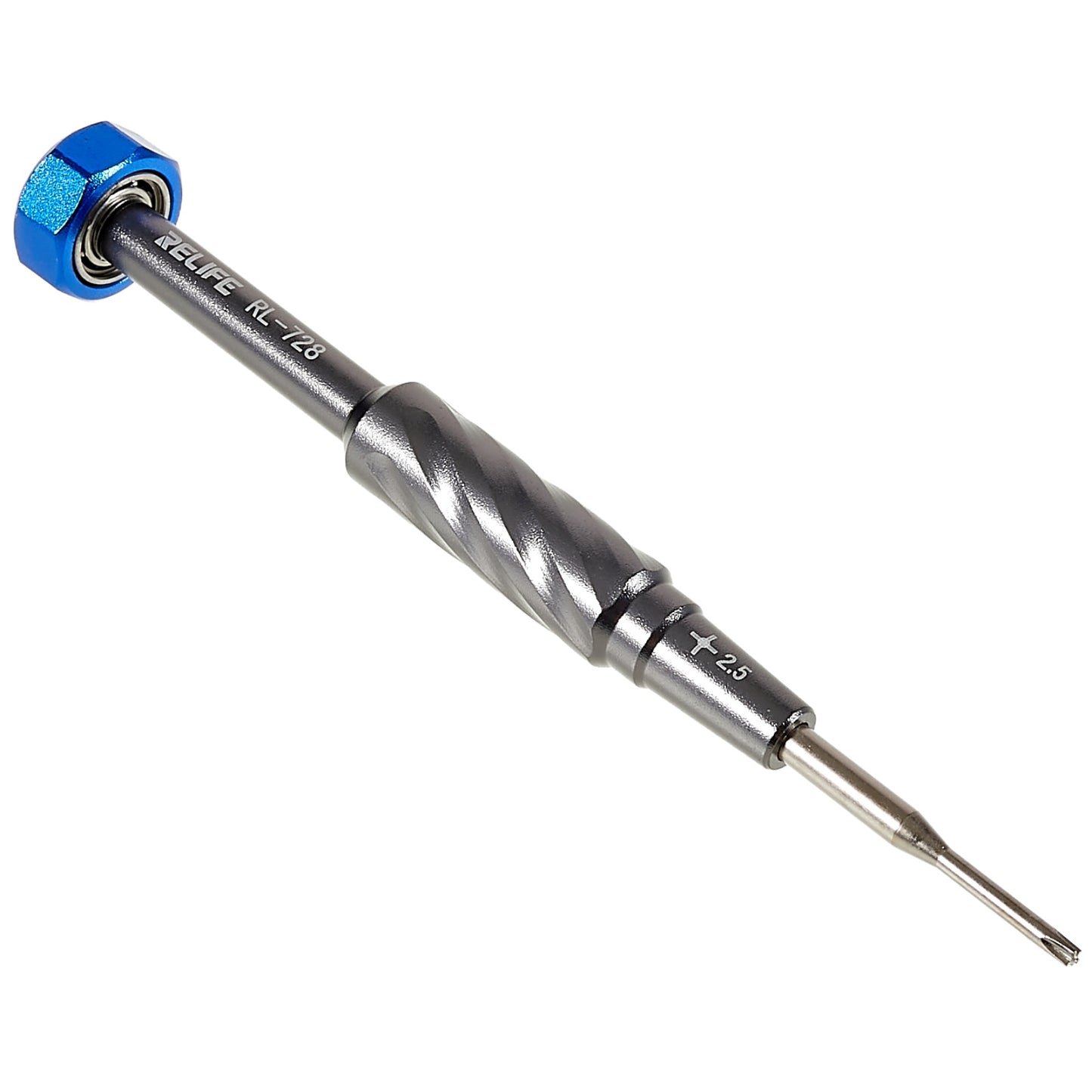Relife RL-728 S2 Steel Screwdriver Mobile Phone Repair Tool Anti-slip Handheld Screwdriver Strong Magnetic Adsorption - Cross / 2.5