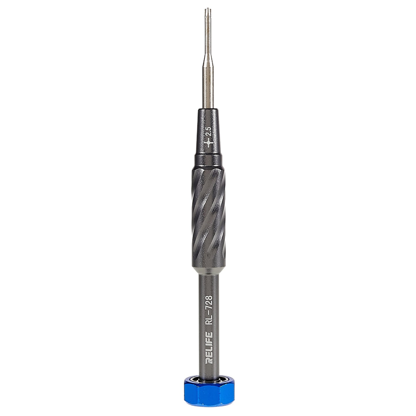 Relife RL-728 S2 Steel Screwdriver Mobile Phone Repair Tool Anti-slip Handheld Screwdriver Strong Magnetic Adsorption - Cross / 2.5