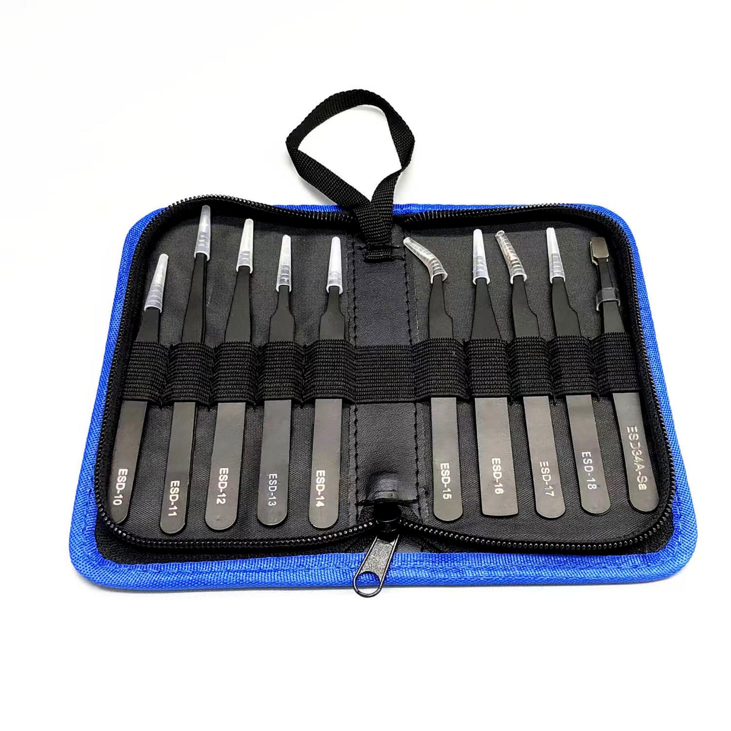 10-in-1 Fine Tweezers Stainless Steel Precision Tweezers Watch Clock Phone Repair Tools Kit