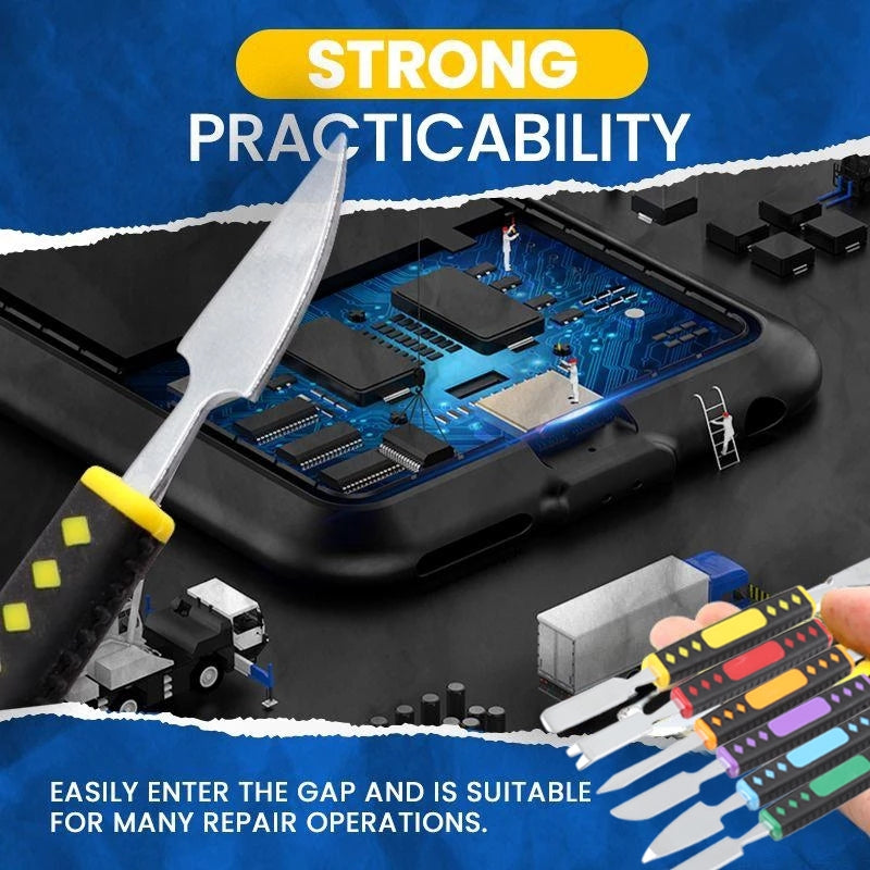 6Pcs / Set Metal Crowbar Phone Laptop Tablet Screen Opening Glue Removal Pry Tools Kit