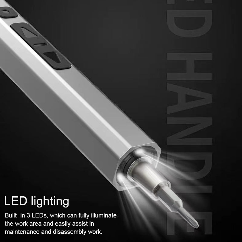 66-in-1 Electric Screwdriver Set with LED Light 64-Bits Screw Driver Repair Tool Kit for Watches, Cameras, Drones