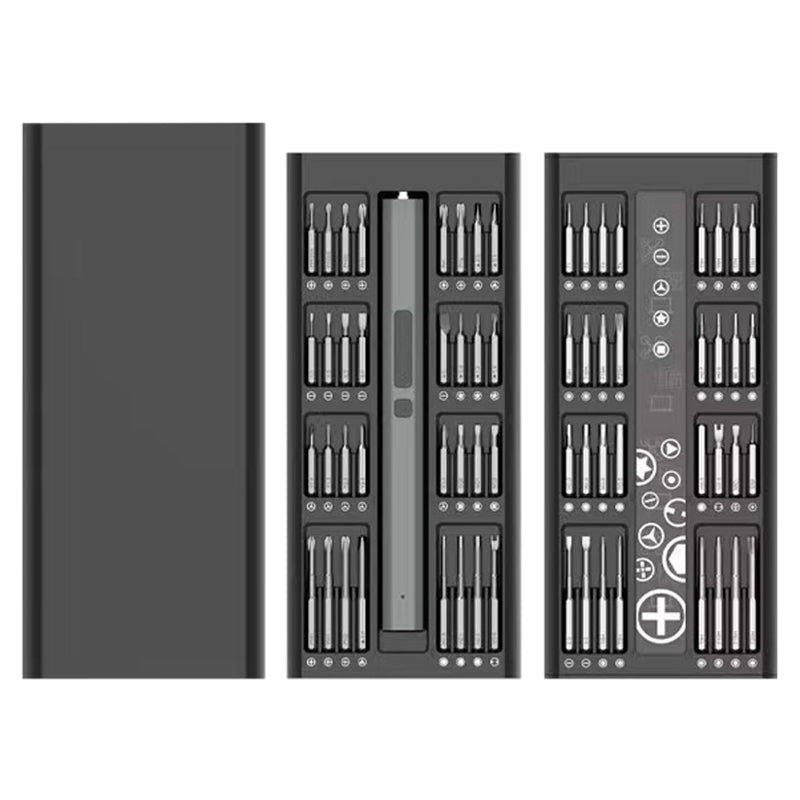 66-in-1 Electric Screwdriver Set with LED Light 64-Bits Screw Driver Repair Tool Kit for Watches, Cameras, Drones