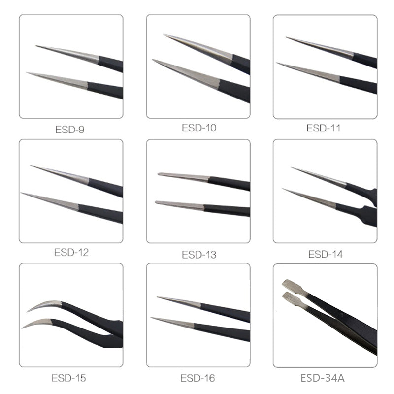 Best 9Pcs Precision Tweezers Set Anti-Slip Metal Tweezers Kit Multi-Standard Tweezers for Lab, Electronics, Jewelry