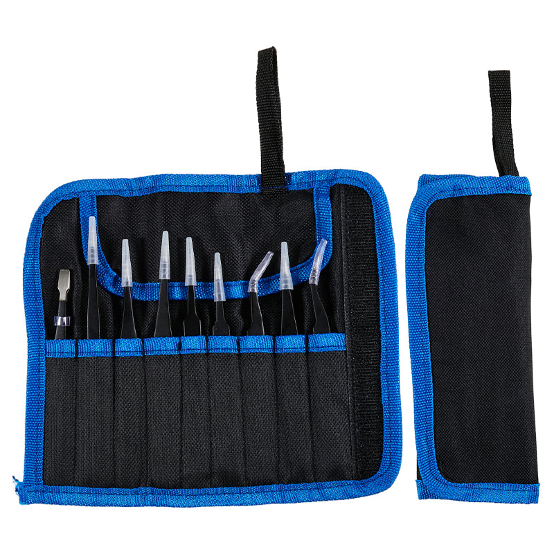 Best 9Pcs Precision Tweezers Set Anti-Slip Metal Tweezers Kit Multi-Standard Tweezers for Lab, Electronics, Jewelry
