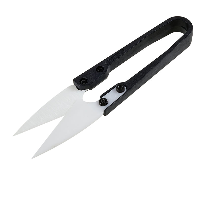 Uniqkart U-Shape Ceramic Scissors Plastic + Metal Anti-static Scissors for Cell Phone Repair