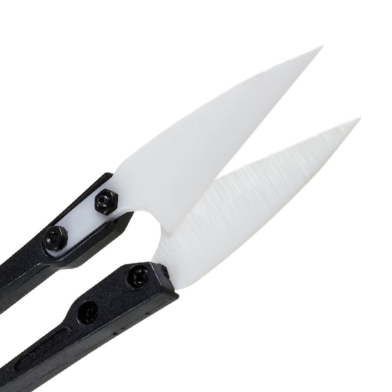 Uniqkart U-Shape Ceramic Scissors Plastic + Metal Anti-static Scissors for Cell Phone Repair