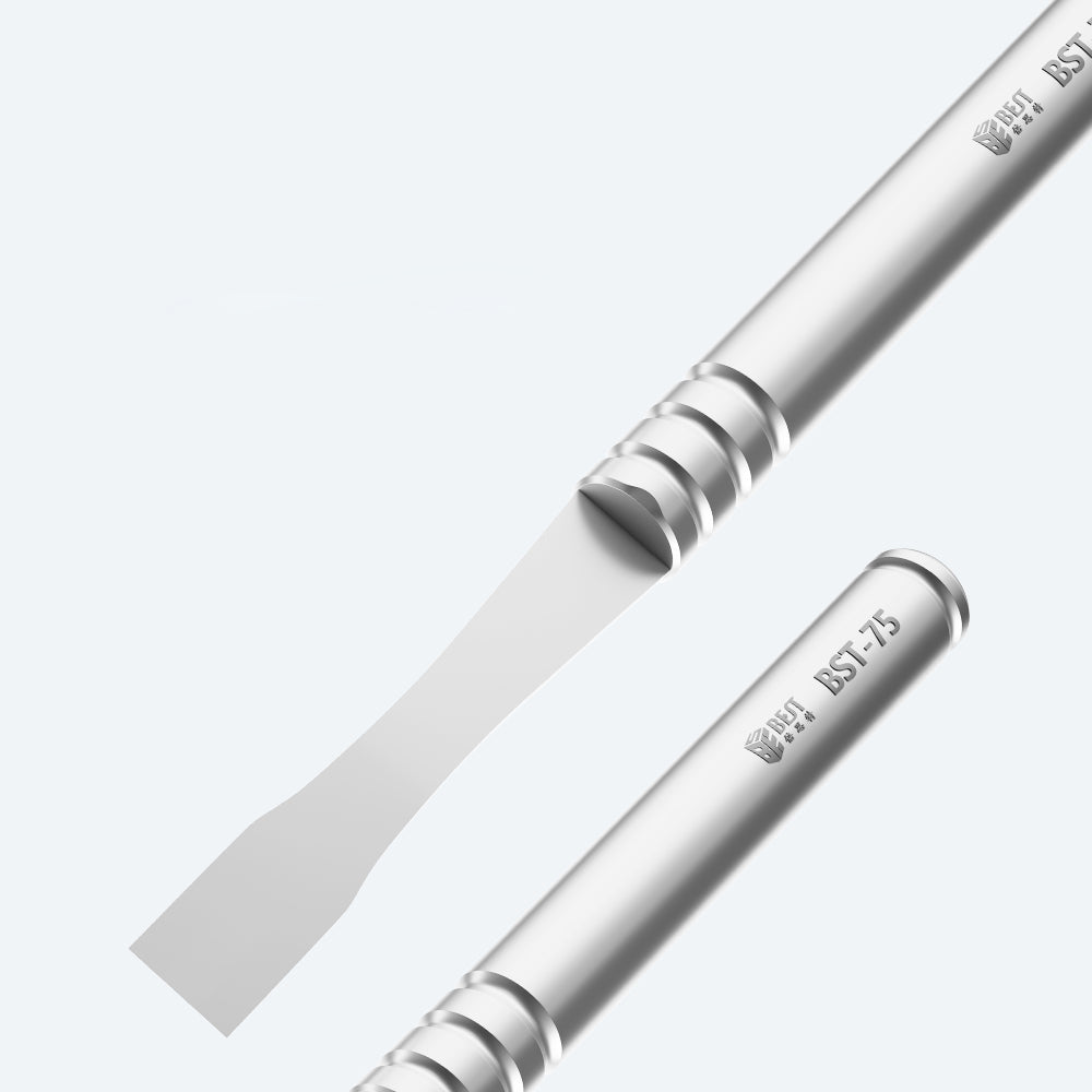 Uniqkart BST-75 Stainless Steel Round Handle Tin Scraper Pry Bar Phone Tablet Repair Tool