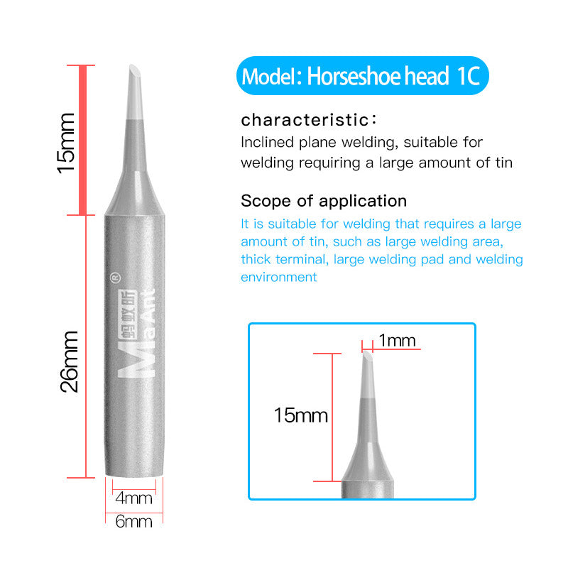 ANT936A Lead-Free Soldering Iron Tip Solder Iron Tips 937A Soldering Station Thermostatic Tip - Horseshoe 1C