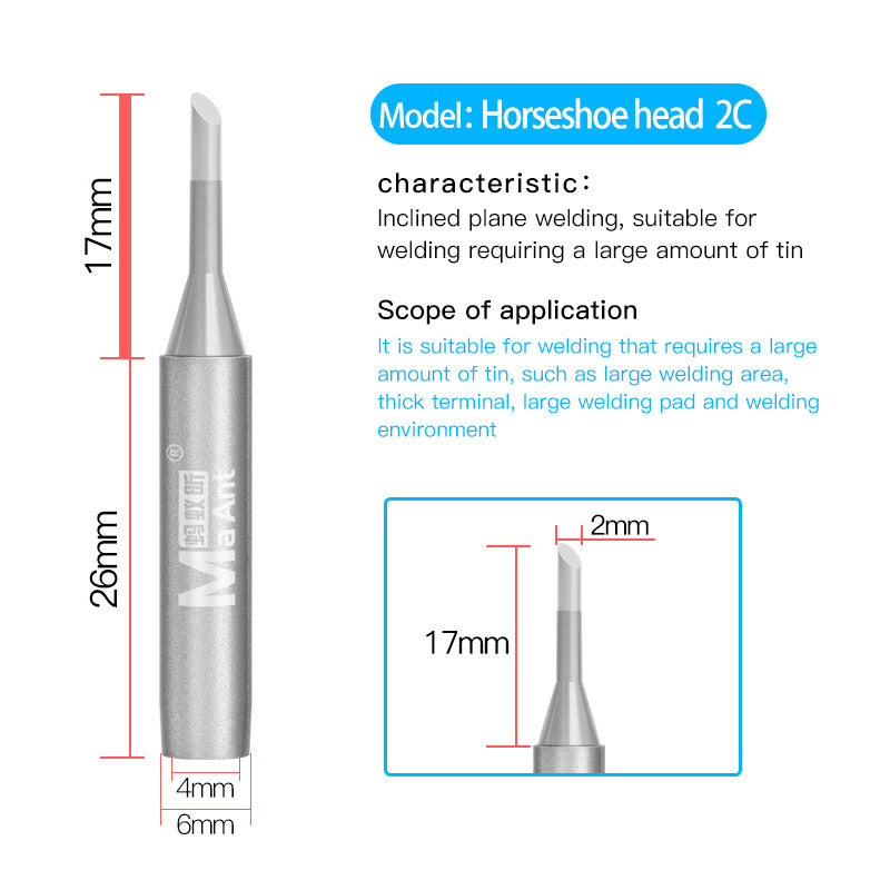 ANT936A Lead-Free Soldering Iron Tip Solder Iron Tips 937A Soldering Station Thermostatic Tip - Horseshoe 2C