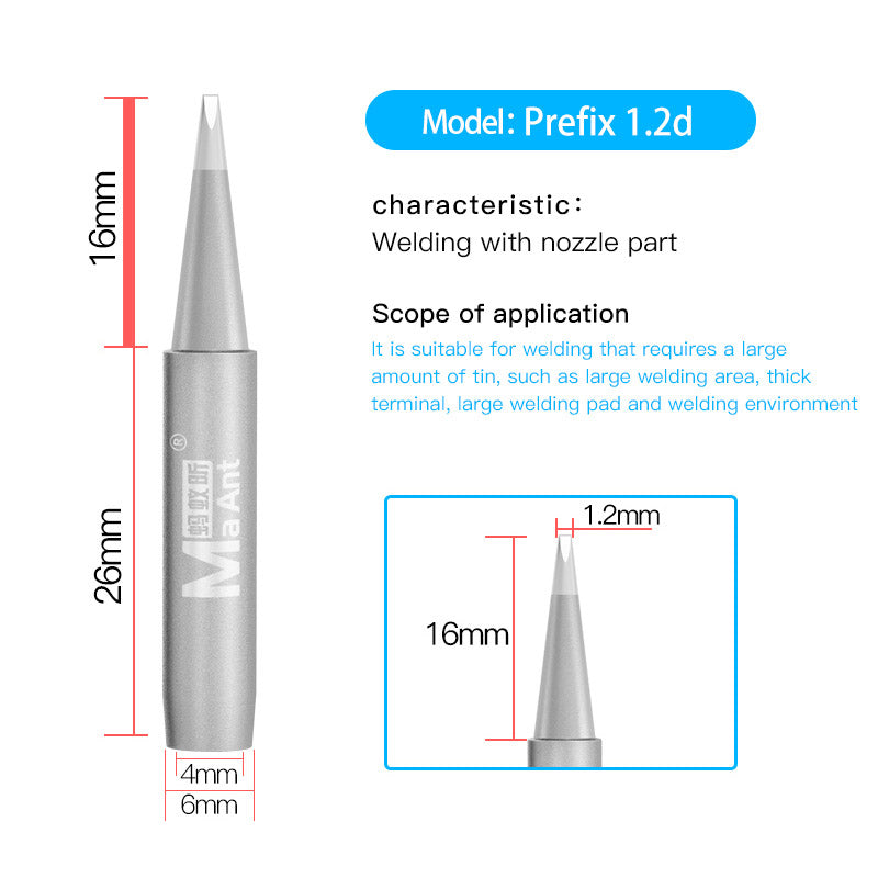 ANT936A Lead-Free Soldering Iron Tip Solder Iron Tips 937A Soldering Station Thermostatic Tip - Flat 1.2D
