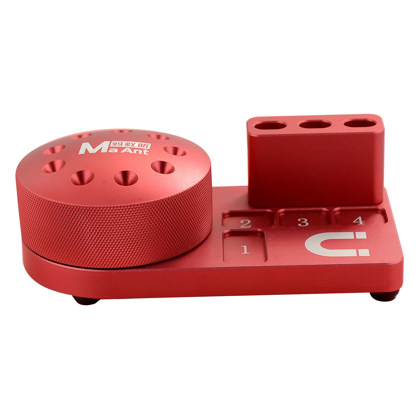 Screwdriver Tweezers Screws Storage Rack Rotating Design Aluminum Screwdriver Holder Base - Red