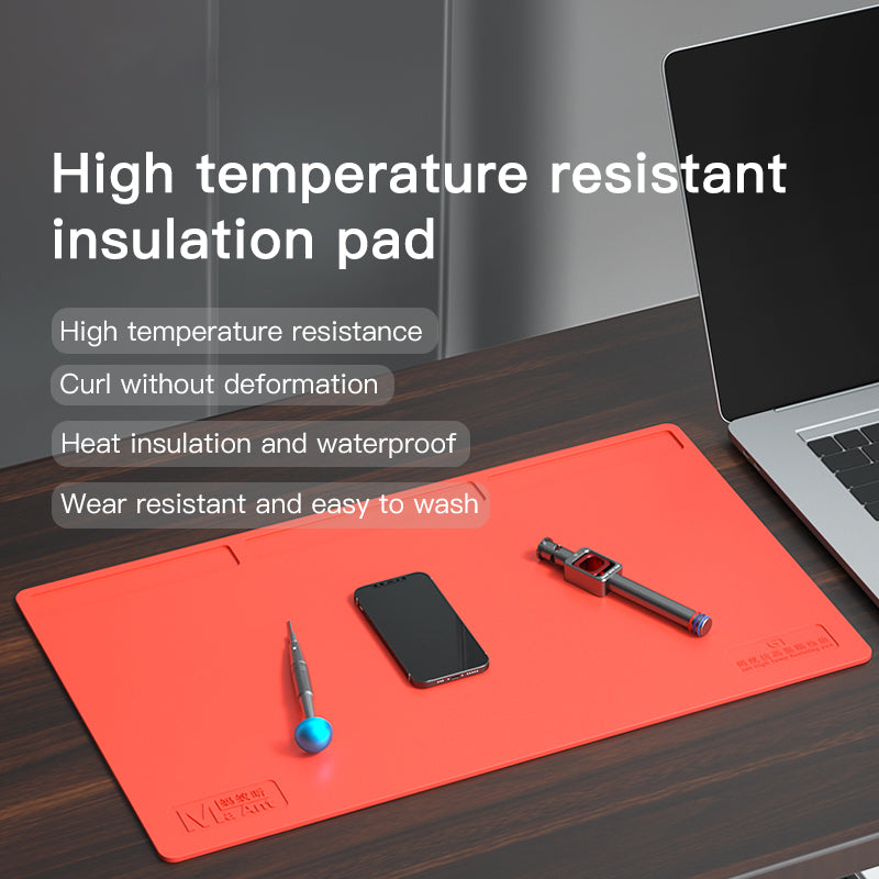 G1 500x300mm Silicone High-Temperature Resistant Insulation Pad for Mobile Phone Anti-Static Mat - Red
