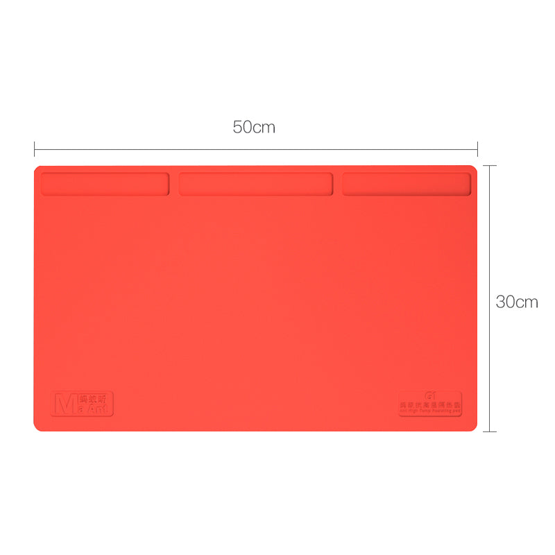 G1 500x300mm Silicone High-Temperature Resistant Insulation Pad for Mobile Phone Anti-Static Mat - Red