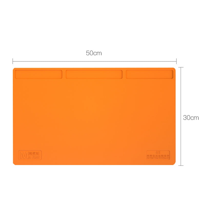 MA ANT G1 500x300mm Silicone High-Temperature Resistant Insulation Pad for Mobile Phone Anti-Static Mat - Orange
