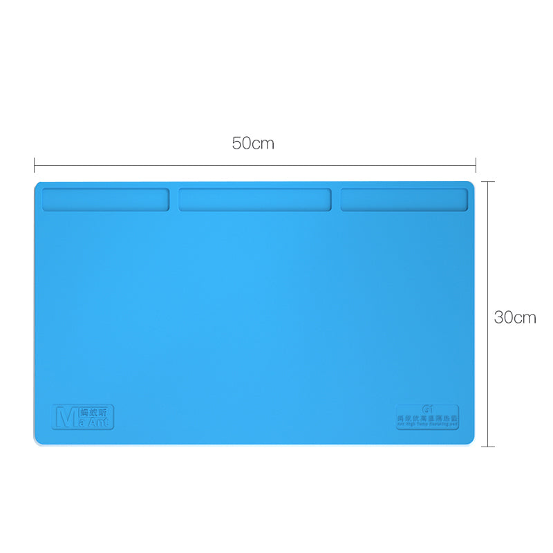 MA ANT G1 500x300mm Silicone High-Temperature Resistant Insulation Pad for Mobile Phone Anti-Static Mat - Blue