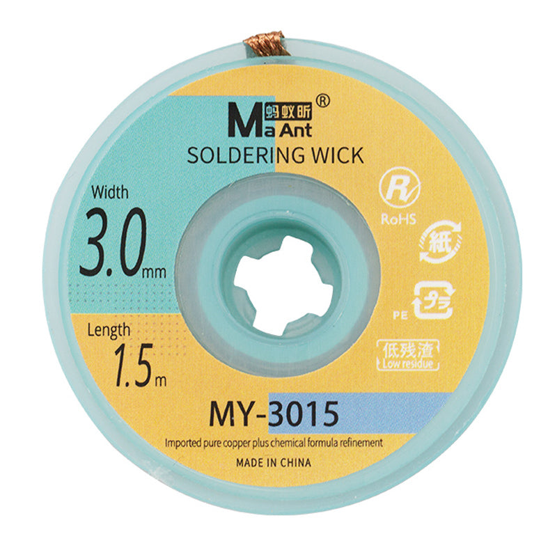 No-Clean Solder Wick Remover Desoldering Wire Desoldering Braid BGA Soldering Suction Wire - MY-3015