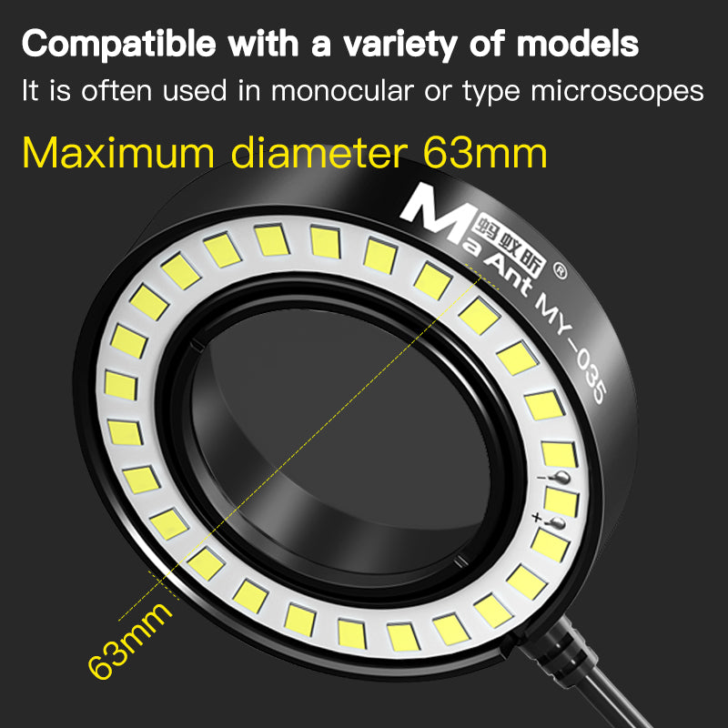 MA ANT MY-035 Annhua 144 LED Ring Microscope Light Adjustable Illuminator Microscope Lamp LED Ring Light Source
